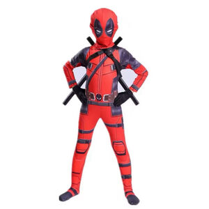 | Superhero Deadpoo Jumpsuit Halloween Movie Character Role Play Costume